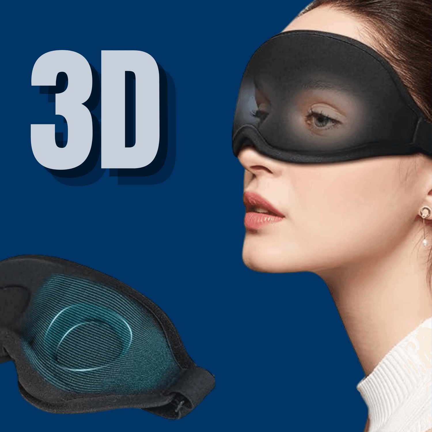 Masque de sommeil en 3D  avec coque moulée - Lunaro